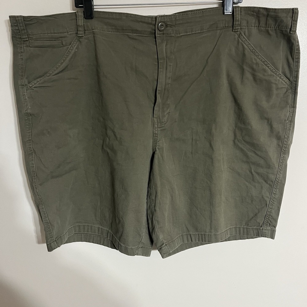 Mutual‎ Weave Men's Green Flat Front Chino Shorts Size 50 Cotton Spandex Blend